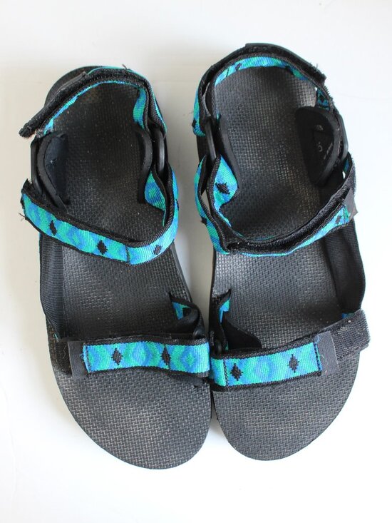 LL Bean Merrell Air Cushion Blue Green Outdoor Velcro Straps Sandals Mens sz 10 main image 5